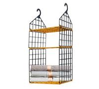 Closet Hangable Organizer, Clothes Colgantes Shelves, Space Saving Wardrobe Storage Solution for Sundries, Gabinetes, Bookshelves, RVs, and Vestidor Tablas, White, Yellow