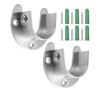 Closet Rod Bracket - Stainless Steel 32mm Holder for Home Storage | Two Openings with 2 Pieces, Laundry Bathroom Organizer, Apartment Dorm Room Accessory, Window Hanging Tool, Compact Strong