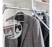 Closet Rods for Hanging Clothes, Clothing Store Lift/Pull-Down Wardrobe Clothes Rail, Adjustable Width Aluminum Tube Wardrobe Hanging Clothes Rail, Saving Space (Size : 640-870mm)