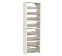 ClosetMaid SuiteSymphony - Torre de estante para zapatos de 25 pulgadas, (2) paquetes de 4 estantes para zapatos (creando 8 estantes para zapatos en total), madera blanca
