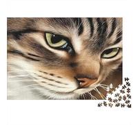 Closeup Cat Face 100% Recycled Cardboard Close-up Cat Face 1000 Piece Puzzle for Adults The Impossible Challenge Fun Present 52x38cm/1000pcs