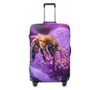 Closeup Honeybee on Flower Fundas de equipaje de viaje - Fundas protectoras elásticas para maletas de 18 a 32 pulgadas, Negro -, G