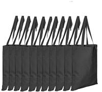 Clossy London Bolsa de hombro reutilizable de lona de algodón 100 %, color natural, ecológica, para compras y comestibles, lavable, ligera, con asas duraderas, Negro paquete de 100 unidades, One Size