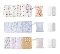 Cloth Baby Diapers, reutilizable, ajustable, impermeable, 4 protectores absorbentes, transpirables, incluidas bolsas húmedas, ideales para niños y niñas, solución ecológica