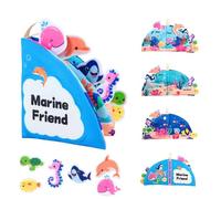 Cloth Book Sensory Toy, Machine Washable Learning Book, Fine Motor Skills Activity Books, Quiet Travel Toy for Car Airplane Classroom Vacation Parent Child Bonding Birthday New Year Gift Use