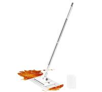 Cloth Changing Mop, 360 Degree Rotation Wet Dry No Touch Clip On Mopping Stick, Adjustable Handle Floor Cleaning Tool For Fiber Towel Crevice Hardwood Kitchen Laundry Home Apartment Use