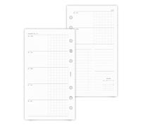 Cloth & Paper Insertos de agenda horizontal semanal con fecha 2027, inicio del lunes, recambios de planificador personal, diseño semanal en 2 páginas con secciones gráficas, año de un vistazo, páginas