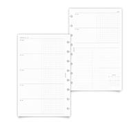 Cloth & Paper Insertos de agenda horizontal semanal con fecha 2027 | Inicio del lunes | Recambios de planificador de media carta | Diseño semanal en 2 páginas con secciones gráficas | Año de un