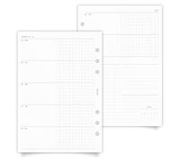 Cloth & Paper Insertos de agenda horizontal semanal con fecha 2027, inicio del lunes, recambios de planificador A5, diseño semanal en 2 páginas con secciones gráficas, año de un vistazo, páginas de