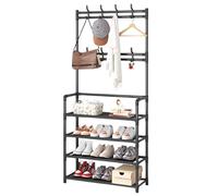 Clothes And Shoes Rack - 1x Heavy Duty Clothes Rail, Coat Stand With Shoe