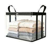 Clothes Storage Bags Clear - Zippered Transparent Organizer Box For Neat Clothing, Linen, And Household Item Storage | Durable Dust Resistant Design Allows Easy Visibility And Quick Access