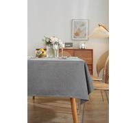 Clothfuna Mantel de lino fácil de limpiar, mantel cuadrado impermeable, tela sólida, lavable, para mesa de comedor, fiesta, cumpleaños al aire libre (gris, 24 x 24 pulgadas)
