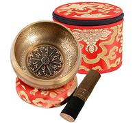 ClothHouse Juego De Cuencos Tibetanos Hechos A Mano, Cuenco Sonido 12cm, 7 Metales, Tallado De Mantra Antiguo De Nepal Martillado A Mano, para Meditación Curativa De Chakras De Yoga