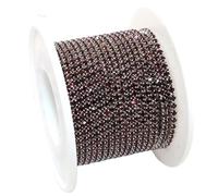 Clothing Accessories 10Yards/Roll Glass Crystal Rhinestones Sliver Base Cup Chain Decorations DIY Garment/Bags/Wedding Dress(Deep Purple,SS4)