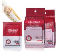 Clothing Stain Removal Wet Wipes,Individual Wrapped Cleaning Wipes,Mini Stain Remover Wipes,Emergency Stain Rescue Stain Remover (2Pack)