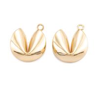 Clotiry 10 colgantes de latón con forma de galleta de la fortuna de la suerte para hacer collares, pulseras, aretes, joyas