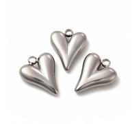 Clotiry 20 colgantes creativos de metal en forma de corazón de 15 x 12 mm, de acero inoxidable, vintage, para hacer joyas, regalos de vacaciones