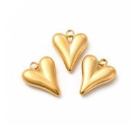 Clotiry 20 colgantes creativos de metal en forma de corazón de 15 x 12 mm, elegantes dijes de amor de acero inoxidable para hacer joyas, regalos de vacaciones