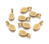 Clotiry 20 colgantes de acero inoxidable con forma ovalada de metal virgen con palabra para hacer pulseras, collares y joyas