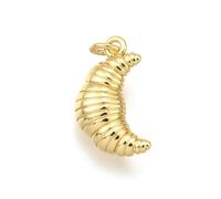 Clotiry 20 dijes de latón para hornear alimentos, bonitos dijes de pan de croissant de imitación para hacer joyas, collares, aretes, accesorios de manualidades, Metal no precioso