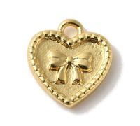 Clotiry 20 elegantes dijes de latón en forma de corazón con patrón de lazo, dijes de amor de San Valentín para hacer joyas, regalos de vacaciones