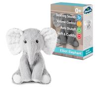 Cloud b Máquina de sonido calmante | Animal de peluche | 4 ruidos blancos y 4 canciones de cuna | Apagado automático | Elliot Elephant Musicale de peluche