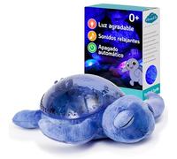 Cloud B Proyector de los fondos marinos con luz nocturna relajante con sonidos reconfortantes | Brillo ajustable | 3 colores | Apagado automático | Turtle Musical Night Light Tranquil Tortuga Morada