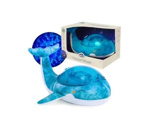 Cloud b Tranquil Whale Azul | Proyector de Olas del Océano Recargable y Máquina de Sonidos para Bebés | Luces de Olas Realistas, Sensor de Llanto y 4 Sonidos Calmantes