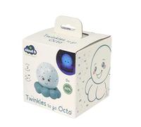 Cloud B Twinkles To Go Octo Azul Pastel - Proyector Nocturno Portátil de Estrellas y Peces para Niños - 3 Colores Relajantes (Ámbar, Azul, Verde) con Rotación Automática