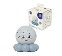 Cloud B Twinkles To Go Octo Azul Pastel - Proyector Nocturno Portátil de Estrellas y Peces para Niños - 3 Colores Relajantes (Ámbar, Azul, Verde) con Rotación Automática