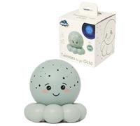 Cloud b Twinkles To Go Octo Verde Pastel | Proyector Nocturno Portátil para Niños | LED 3 Colores con Rotación & Temporizador 45 min | Ayuda para Dormir
