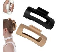 Cloud Clip, Cloud Hair Clip, Square Frosting Hair Soft Claw Clips for Women, Flexible Clawclip, Squishy Silicone Claw Clip, for Women'S Thin And Thick Curly Hair (Black + Khaki)