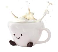 Cloud Cups, Ceramic Coffee Mug, 450ml Cute Cloud Shape, Cartoon Expression Design, Comfortable Handle, Anime-Inspired Tableware Mugs for Gift Idea Women Friends Mom Hot Beverage Use