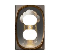 Cloud Duplex - Placa de pared con diseño de burbujas de luz, de plástico dorado, tamaño estándar para tomas de corriente para apartamentos nuevos, hogar, dormitorio, oficina