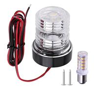 Cloud Fire Luz de ancla para barco DC 12 - 24 V, barco marino, yate, pontón, navegación, luz de ancla, 360 grados, luz blanca natural, LED blanco a prueba de salpicaduras, carcasa negra, 3 W (3 NM)