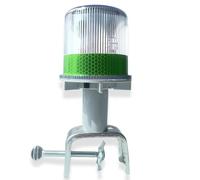 Cloud Fire Solar Navigation Light for Boats, Anchor Light Boat All-Round 360° White, 3 Light Effects Signal Lights IP65 Waterproof Design for Sailing Ship, Road Warning, Industrial Vehicle (Green)