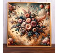 Cloud Flower Bouquet Jigsaw Puzzle 70 Pieces 45x45cm/18x18inch, Difficult Jigsaw Puzzles for Adults 70, Beautiful Art Work, Great Festive Puzzle Gift for Men/Women