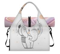 Cloud Heart Star - Bolsa deportiva con compartimento para zapatos, diseño de elefante, para fin de semana, para la noche, para gimnasio, yoga, viajes, color, L, Bolsa de viaje