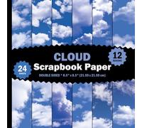 Cloud Scrapbook Paper: Blue Sky and White Clouds Sheets for Crafts, Cards, Journals, School Projects, Origami - 12 Designs - 2 Sheets/Design - 8.5"x8.5"