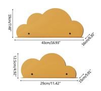 Cloud Shape Wrought Iron Wall Shelf Mounted Storage Display Hanging Rack Decor Dark green L