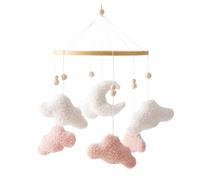 Cloud-Shaped Plush Pendant, Hangable Baby Crib Toy, Soft Nursery Mobile, Velvet Fabric, Lightweight & Cozy, Baby Shower, Birthday, Playroom Decoration, 16.54x9.06 Inches, 100g