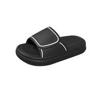 Cloud Sliders - Sandalias suaves de secado rápido antideslizantes para verano, playa, piscina, con puntera abierta, para interiores, hogar, jardín, baño, Black, 41 EU