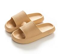 Cloud Slides For Women Men, Pillow Cloud Slides Slippers Sandals-Non Slip, Soft and Comfortable (Khaki,38-39)