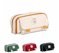 CLOUDEMO Pencil Case, Pencil Case for School, Big Capacity Pencil Case Pen Pouch, Kawaii High-Capacity Dog Cartoon Pencil Pouch with Zipper (Beige)