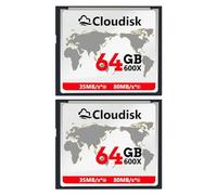 Cloudisk CompactFlash Card CF 2.0 - Tarjeta de rendimiento para cámara DSLR, cámara digital vintage y equipos industriales (64 GB, paquete de 2)