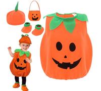 Cloudkids - Disfraz de calabaza para bebé, para Halloween, para niña, niño, carnaval, fiesta, espectáculo, naranja