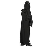Cloudkids Disfraz de muerte infantil Túnica Capucha Guantes Cinturón Cosplay Tema de Halloween Tema del carnaval(8-10años)