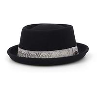 Cloudkids Sombrero Pork Pie Unisex Hombres Mujeres Fantasía Ropa Pork Pie Sombreros/Gorra con Colorido Band Nuevo-Negro