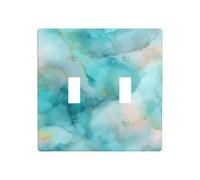 Cloudlike - Placa de pared para interruptor de pared con flujo de tinta de alcohol en océano pastel, tamaño estándar, 11,4 x 11,4 cm