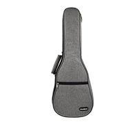 CloudMusic Funda para Ukelele Concierto con Correas Ajustables para los Hombros y Asa para Llevar Acolchado de 10mm 63cm x 21cm (23/24’’) Diseño gris liso